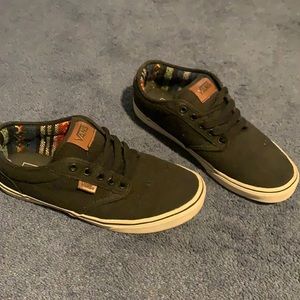 Vans, black low top skate shoes